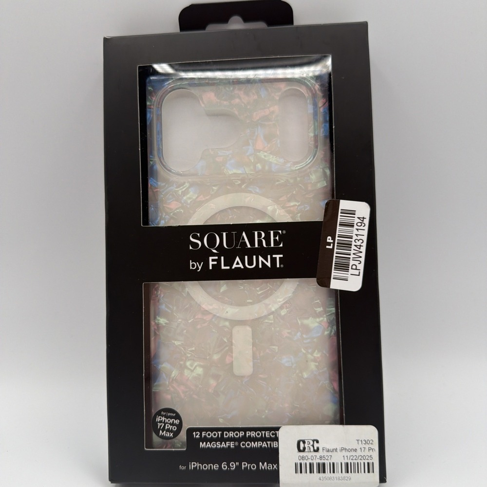 Flaunt Square Magsafe Case Apple iPhone 17 Pro Max Opal Shell Iridescent